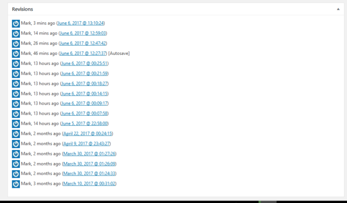 wordpress revisions