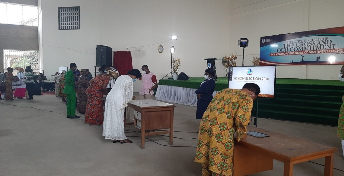 Lyn vote electronic voting at Ashaiman Global Evangelical Church, Ebenezer Chapel