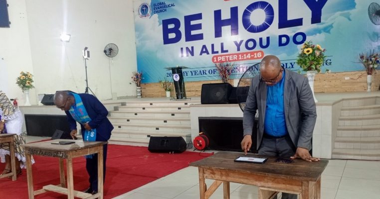 Blog 8 Lyn vote electronic voting at Ashaiman Global Evangelical Church